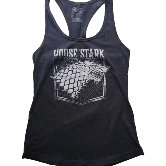 Black Game of Thrones House Stark Razor Back T-Back Grunge Sleeveless Top - Picture 1 of 4
